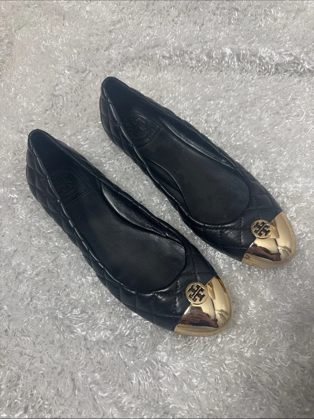 Tory Burch women’s black gold flats size 7.5